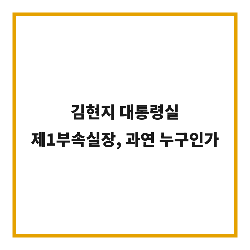 김현지 대통령실 제1부속실장, 과연 누구인가